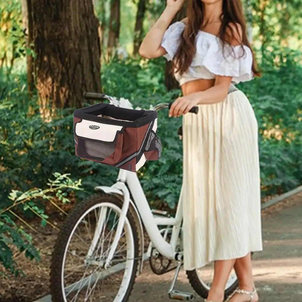 Pet Dog Bicycle Bag Dogs Baskets Bike Handlebar Front Basket Small Cat Dog Nest Puppy Cats Bed Carrier For Travel Shopping