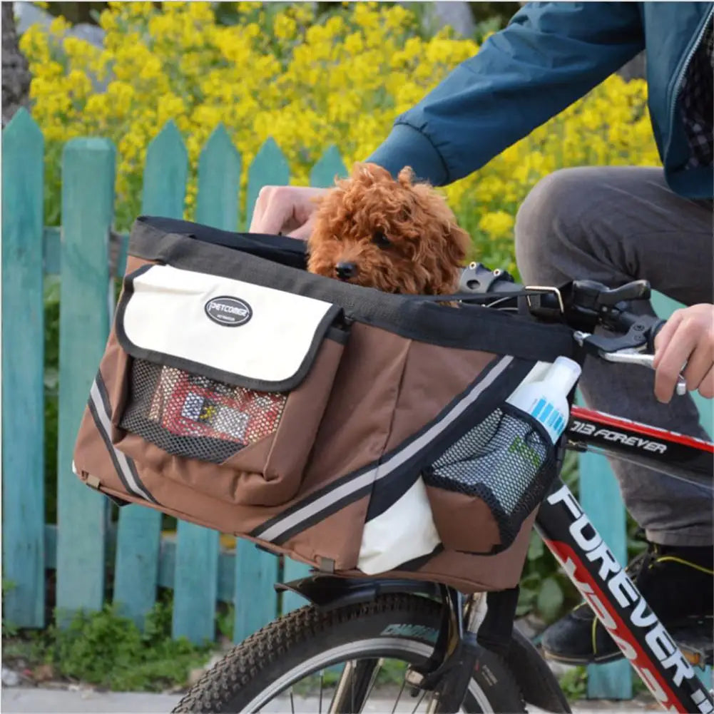 Pet Dog Bicycle Bag Dogs Baskets Bike Handlebar Front Basket Small Cat Dog Nest Puppy Cats Bed Carrier For Travel Shopping