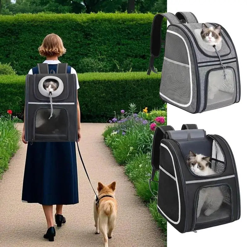 Dog Backpack Carrier Puppy Backpack Large Capacity Kitten Carry Pouch Reflective Strip Dog Travel Pouch Storage Daypack For Pupp