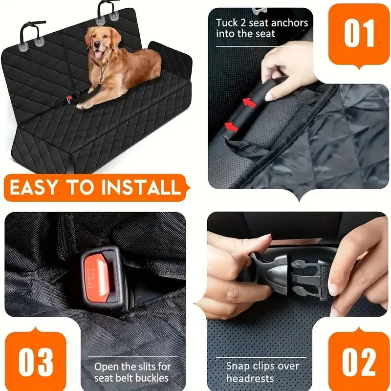 Dog Car Seat Cover Waterproof Pet Dog Carriers Travel Mat Hammock For Small Medium Large Dogs Car Rear Back Seat Safety Pad