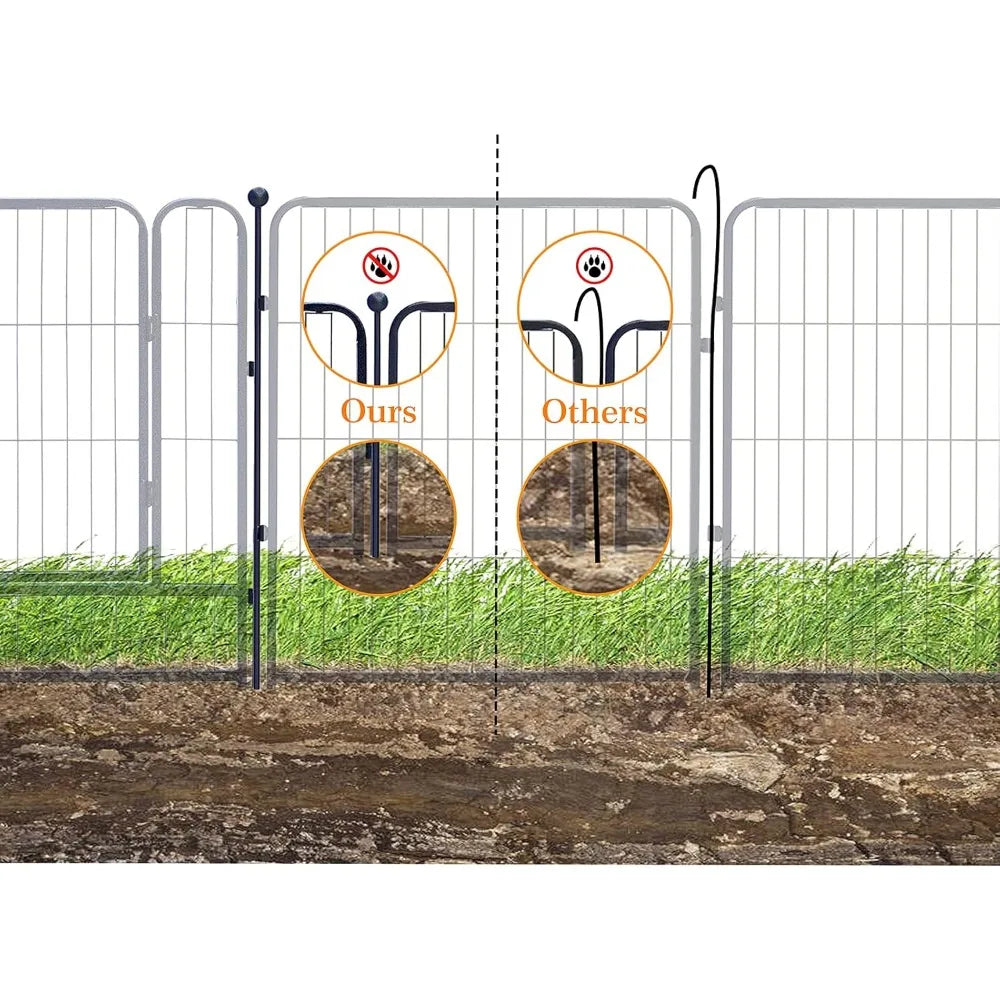 Dog Playpen,32 Inch Height in Heavy Duty,Folding Indoor Outdoor Dog Exercise Fence, Portable Pet Playpen with Door