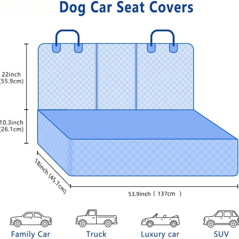 Dog Car Seat Cover Waterproof Pet Dog Carriers Travel Mat Hammock For Small Medium Large Dogs Car Rear Back Seat Safety Pad