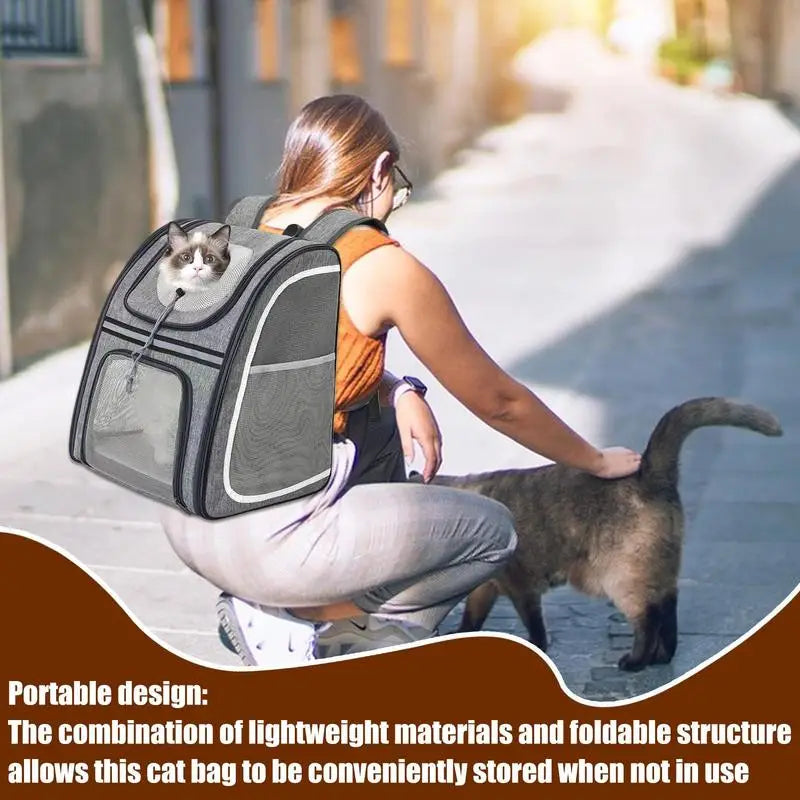 Dog Backpack Carrier Puppy Backpack Large Capacity Kitten Carry Pouch Reflective Strip Dog Travel Pouch Storage Daypack For Pupp