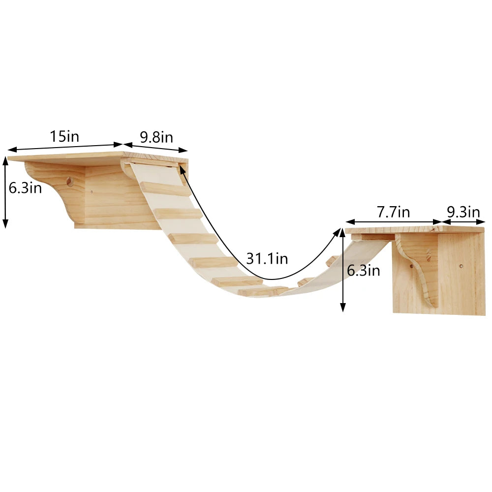 1pc Wall Mounted Cat Condo Villa Wooden Cats Climbing Floating Shelf Kitten House Wall Furniture for Sleeping and Resting