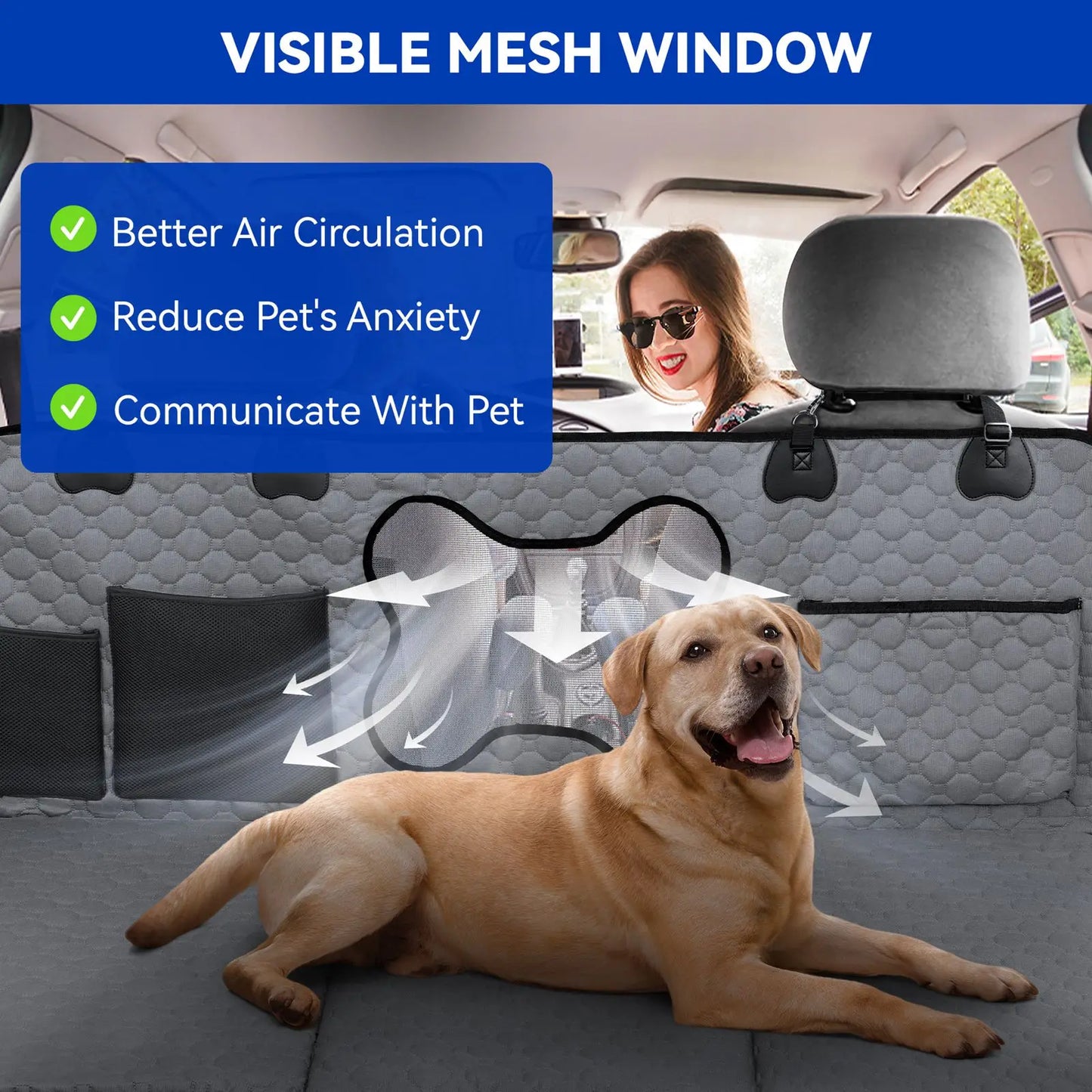 Car Dog Seat Cover for Back Seat Waterproof Auto Rear Pet Seat Protector Mat Nonslip Universal Safety Carrier For Outing Dogs