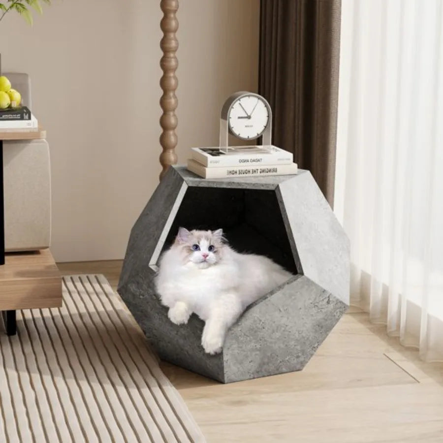 25.98Modern Pet Furniture Cat Carrier Side Table Sofa Side Table Planter MDF Multifunctional Furniture Cement Gray
