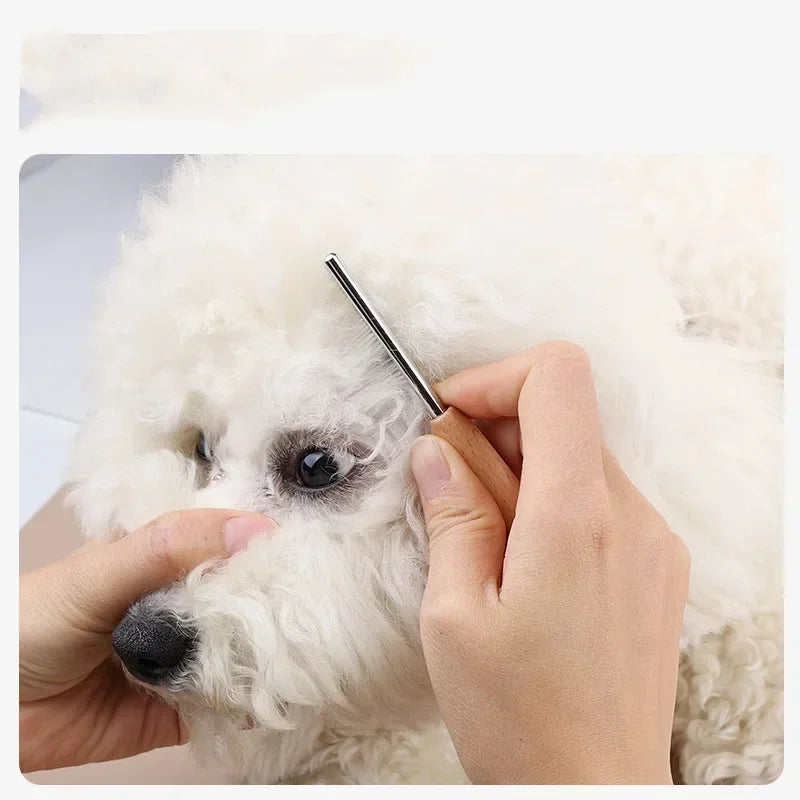 Stainless steel cat and dog facial hair cleaning comb mini pet grooming brush dense tooth small comb dog and cat accessories