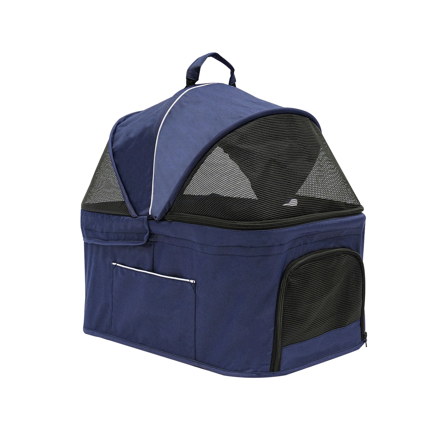 Foldable Pet Stroller Dog Travel Stroller Double Dog Cat Carrying Cart with Storage Basket for Travel Camping