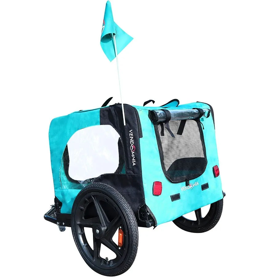 Light Green Foldable Pet Jng Stroller Dog Carriers Bicycle Trailer Pet Dog Cat Bike Trailer