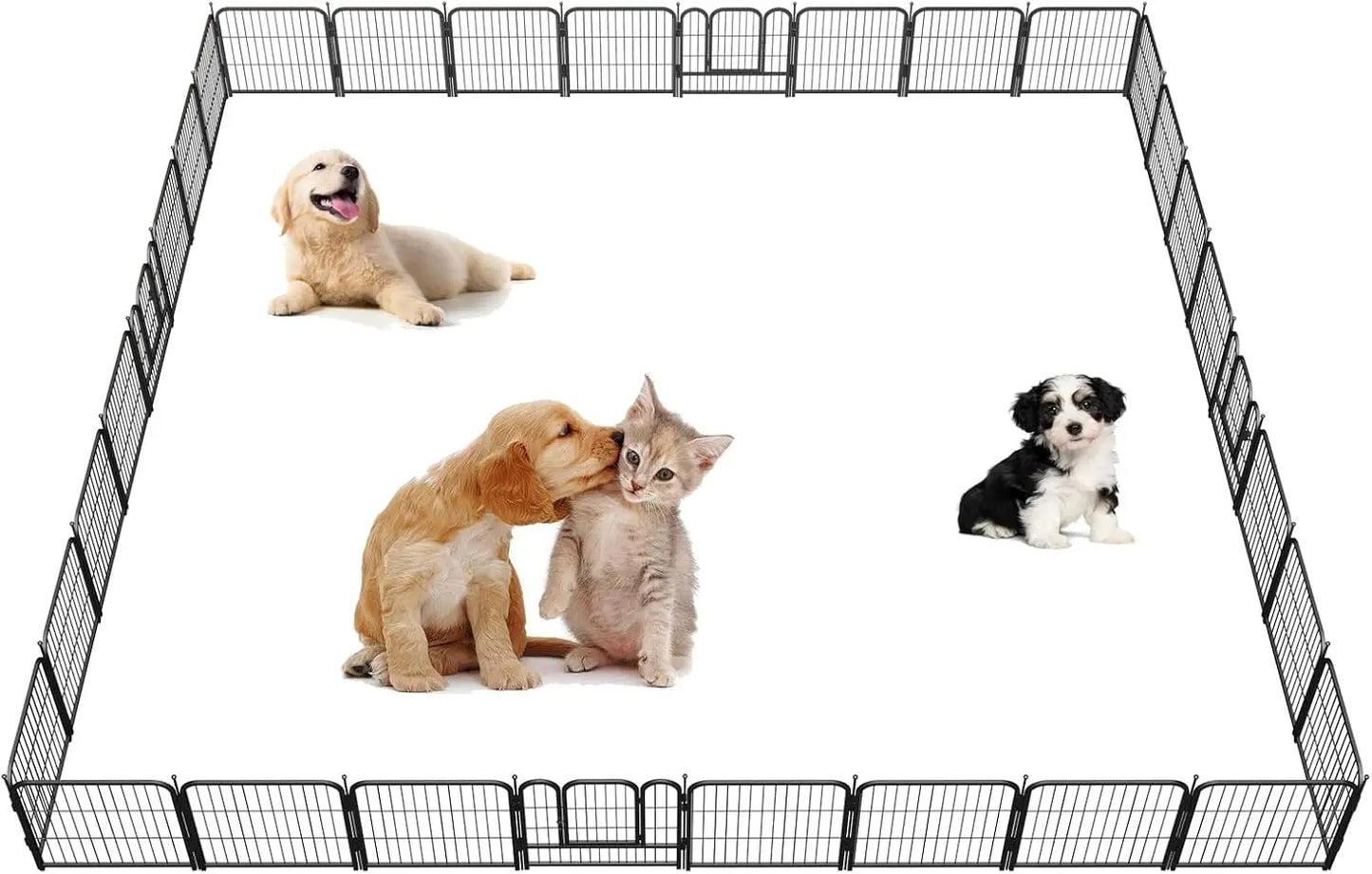 Dog Playpen,32 Inch Height in Heavy Duty,Folding Indoor Outdoor Dog Exercise Fence, Portable Pet Playpen with Door