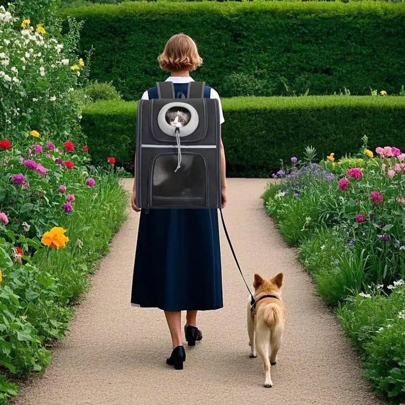 Dog Backpack Carrier Puppy Backpack Large Capacity Kitten Carry Pouch Reflective Strip Dog Travel Pouch Storage Daypack For Pupp