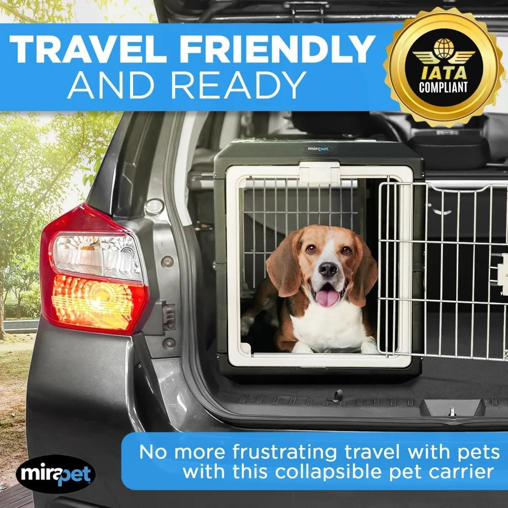 USA Pet Carrier & Crate 26" - Premium Collapsible Design for Medium Cats and Dogs - Portable Kennel for Indoor/Outdoor Use