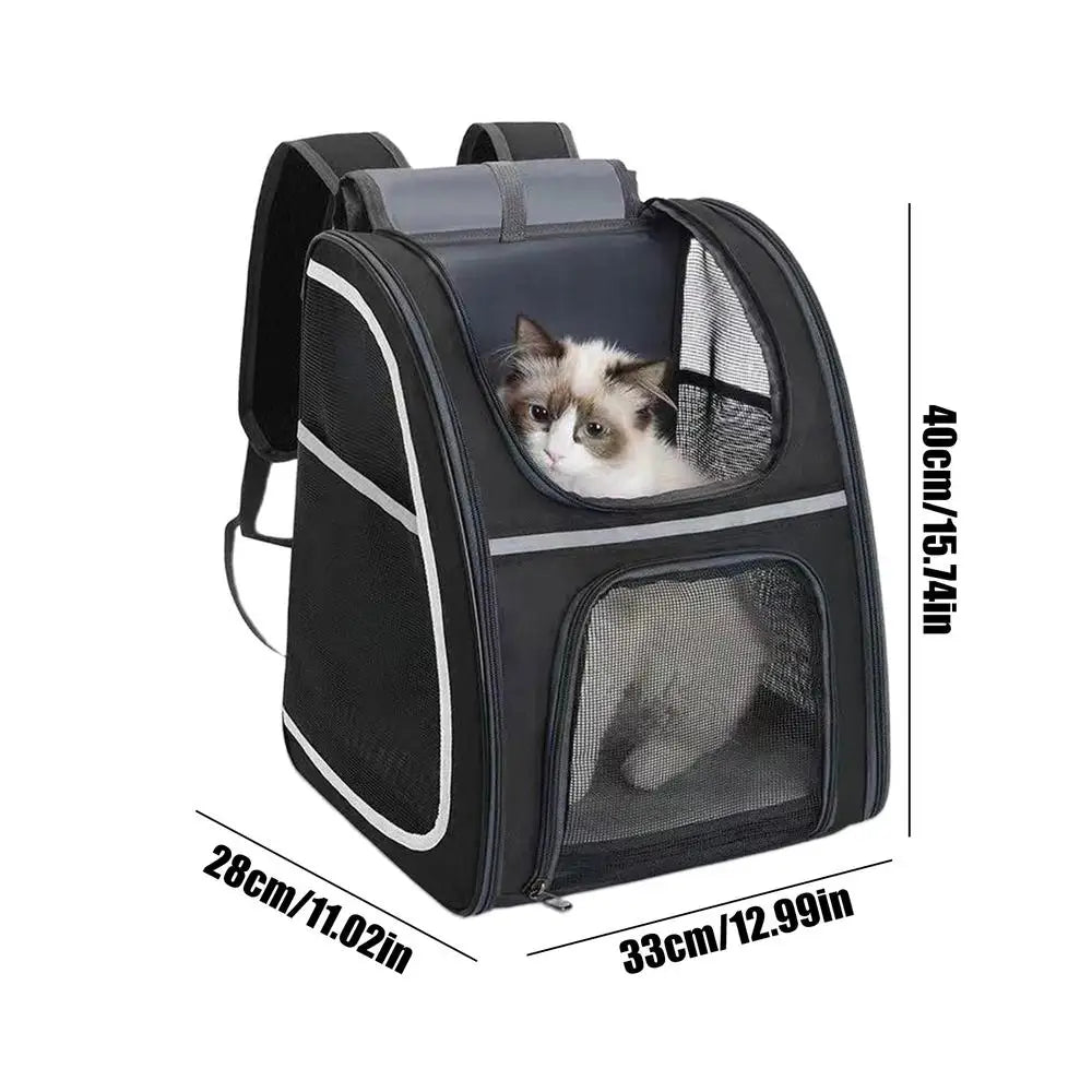 Dog Backpack Carrier Puppy Backpack Large Capacity Kitten Carry Pouch Reflective Strip Dog Travel Pouch Storage Daypack For Pupp