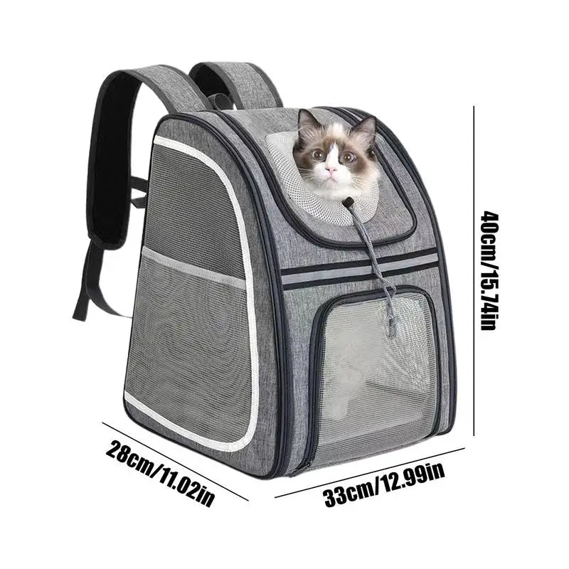 Dog Backpack Carrier Puppy Backpack Large Capacity Kitten Carry Pouch Reflective Strip Dog Travel Pouch Storage Daypack For Pupp