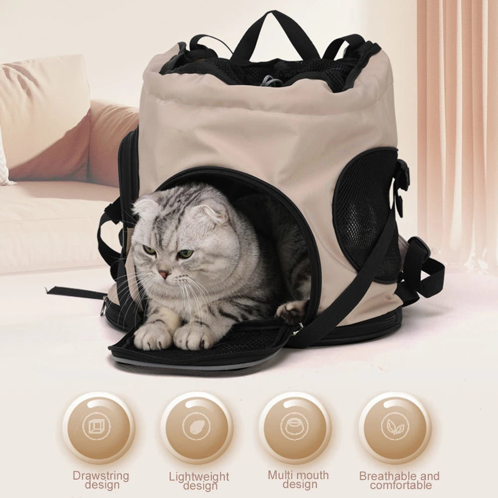 Portable Pet Bag Carrier Large Capacity Outdoor Travel Backpack for Cats Small Dogs Breathable Cat Carrying Bag Pet Supplies