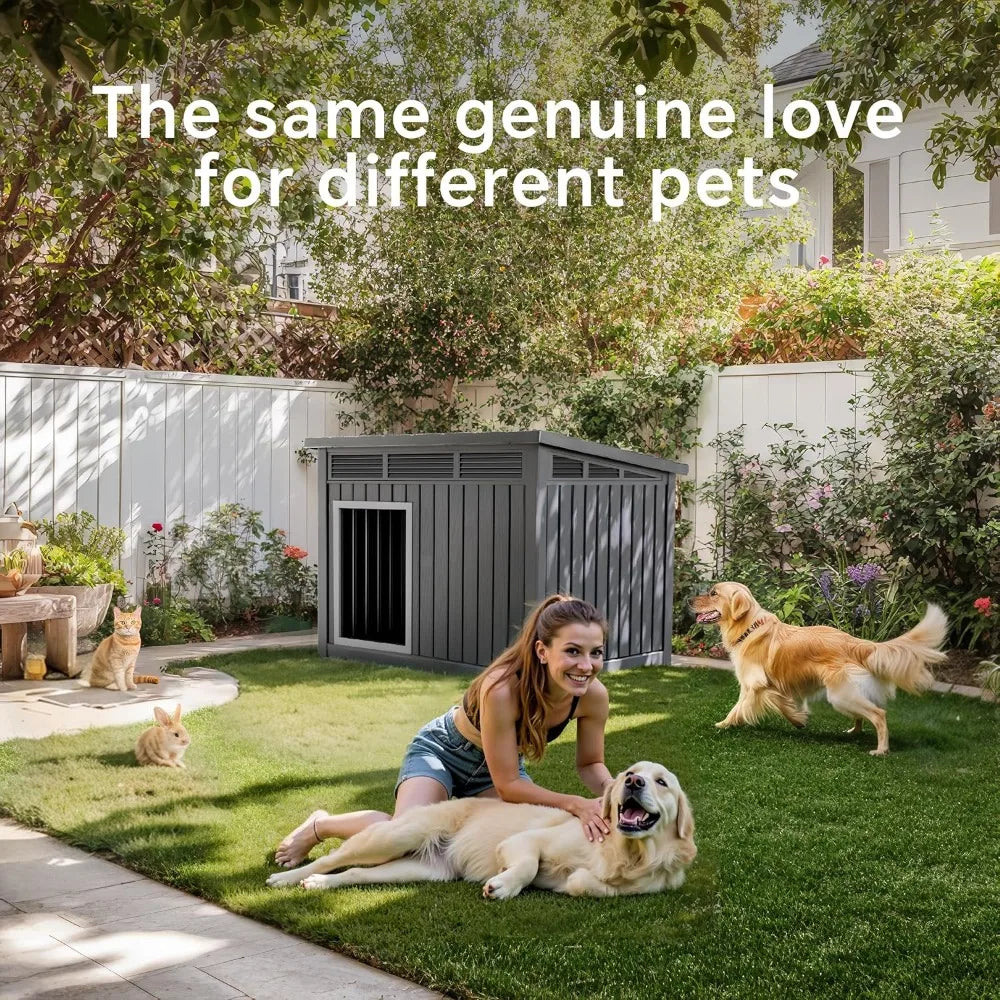 Dog House for Both Indoor and Outdoor with Weatherproof Roof Removable Floors for Medium to Large Dogs Interior Space