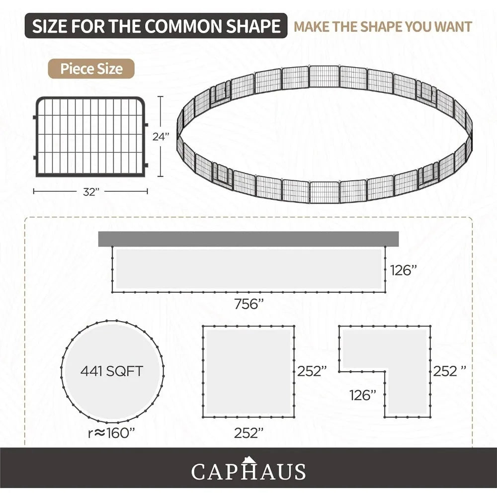 Height Bold Metal Foldable Heavy-Duty Pet Playpen with Door, Available in 32 Panels Indoor/Outdoor Portable Kennel,