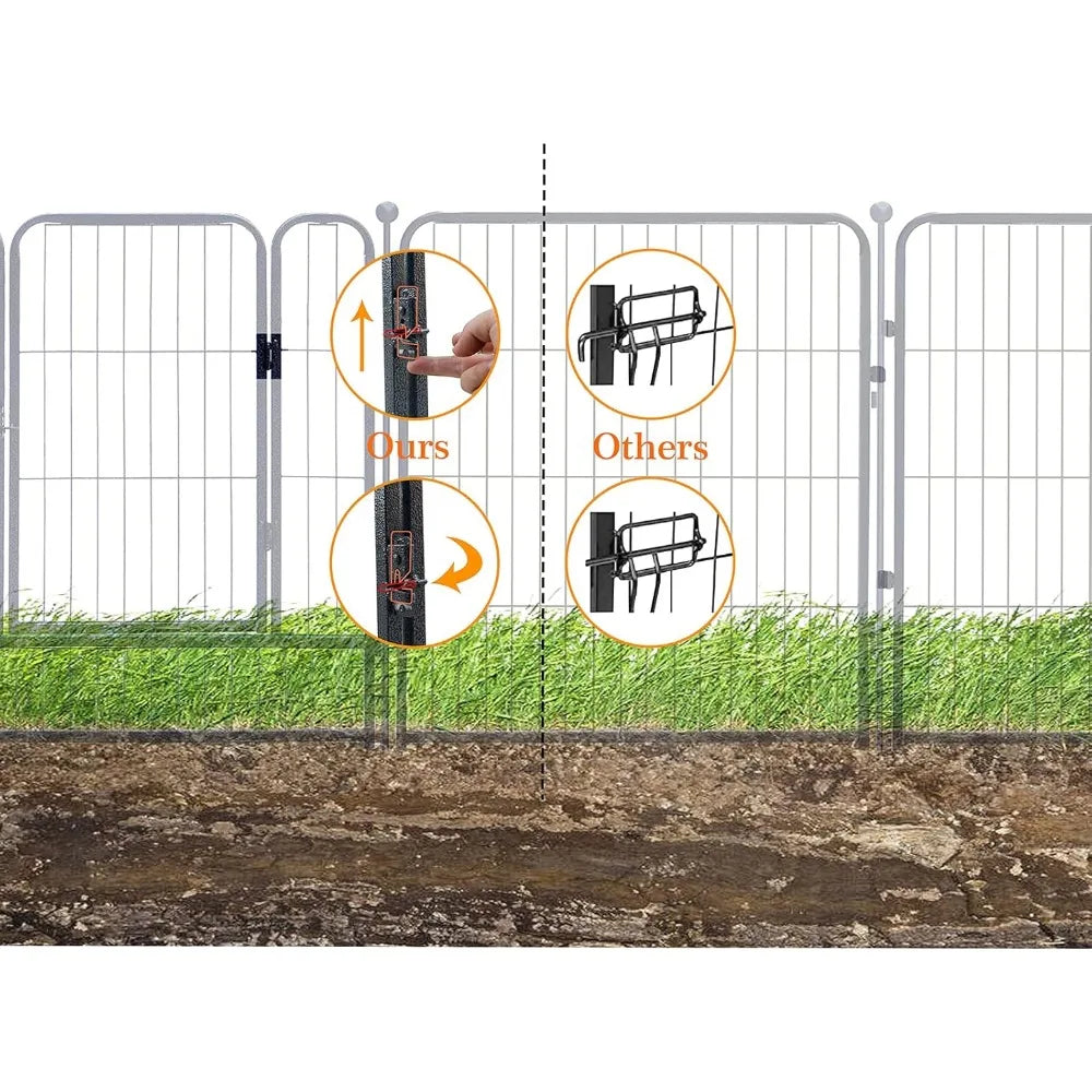 Dog Playpen,32 Inch Height in Heavy Duty,Folding Indoor Outdoor Dog Exercise Fence, Portable Pet Playpen with Door