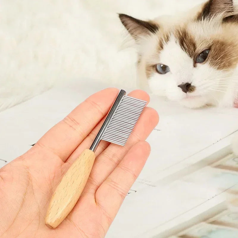 Stainless steel cat and dog facial hair cleaning comb mini pet grooming brush dense tooth small comb dog and cat accessories
