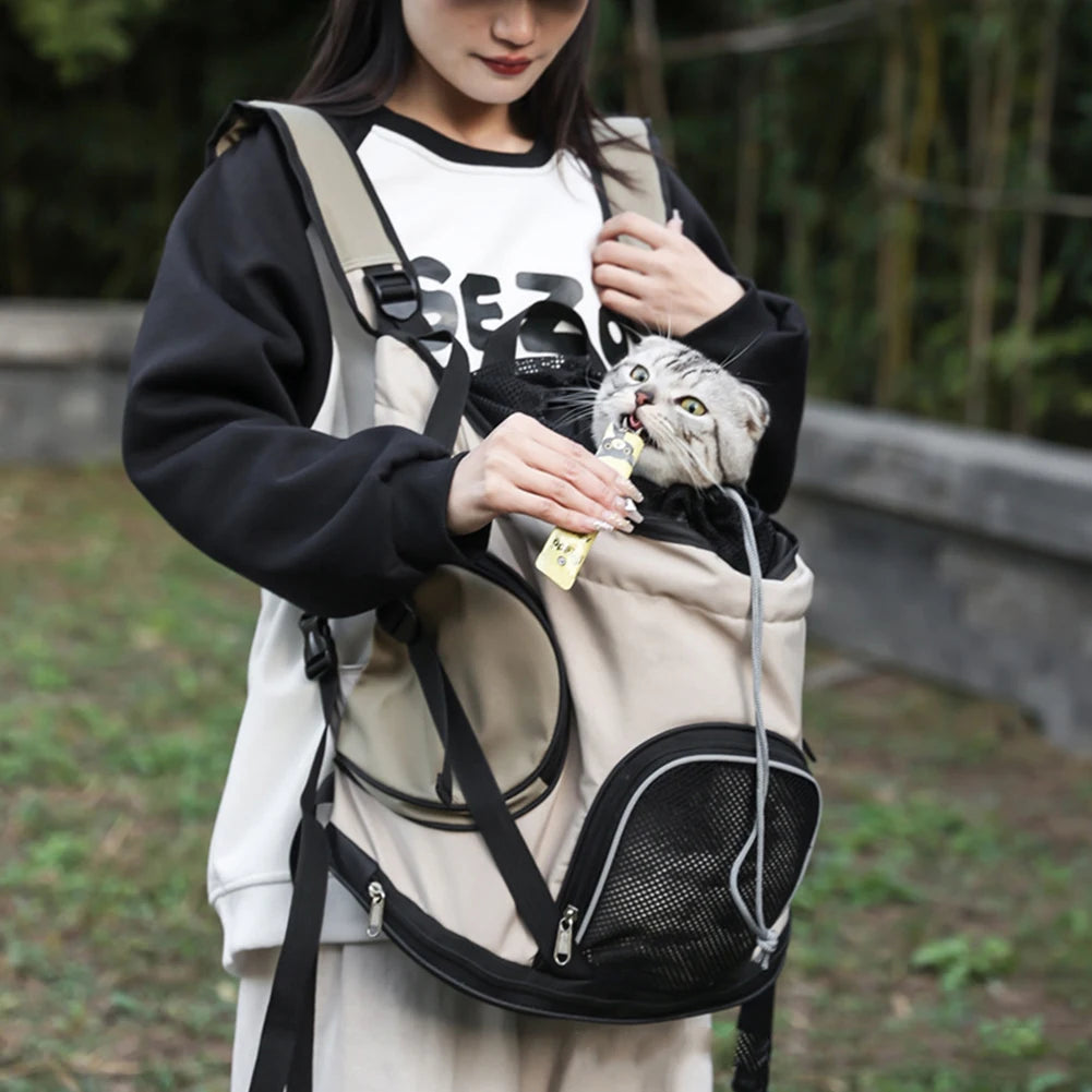 Portable Pet Bag Carrier Large Capacity Outdoor Travel Backpack for Cats Small Dogs Breathable Cat Carrying Bag Pet Supplies