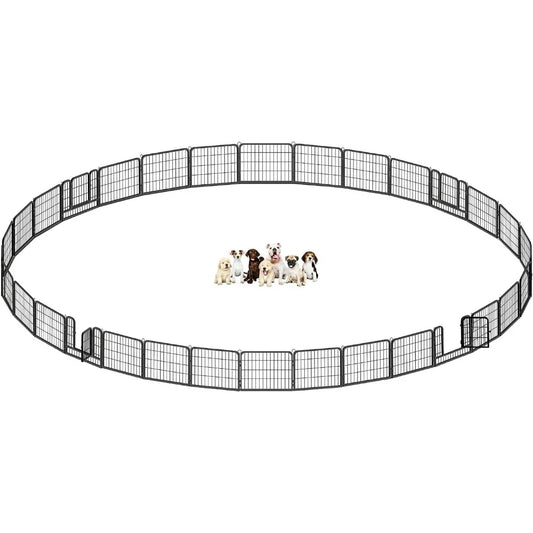 Height Bold Metal Foldable Heavy-Duty Pet Playpen with Door, Available in 32 Panels Indoor/Outdoor Portable Kennel,