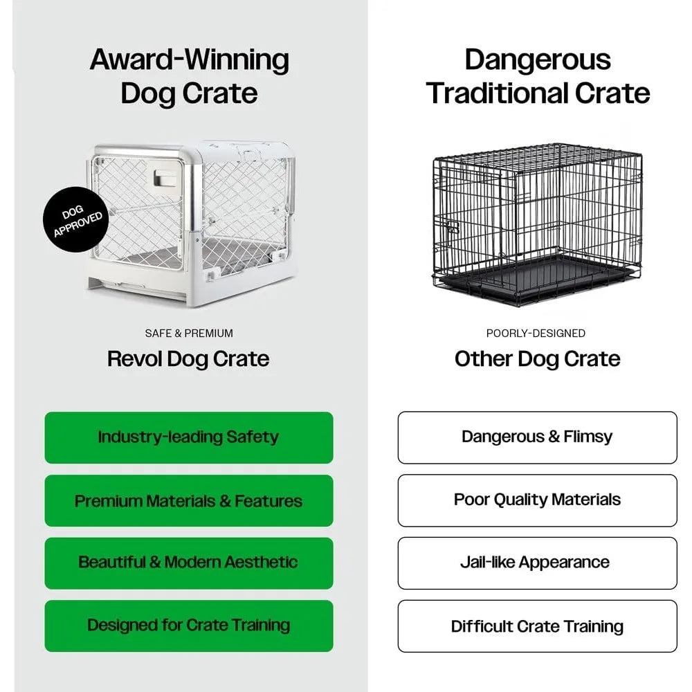 Dog Crate I Collapsible Dog Crate I Portable Travel Crate and Kennel for Medium/Large Dogs and Puppies