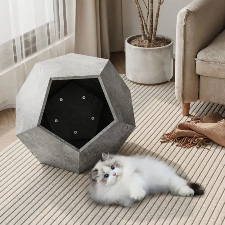25.98Modern Pet Furniture Cat Carrier Side Table Sofa Side Table Planter MDF Multifunctional Furniture Cement Gray