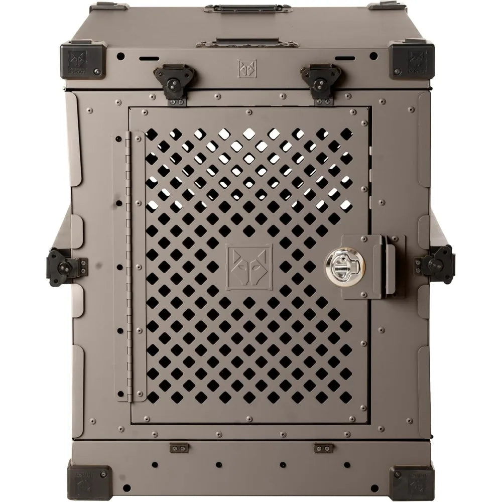Impact Collapsible Dog Crate - Foldable Hard Crate for Large Dogs - Heavy Duty Travel Kennel with Powder-Coated Aluminum - Quick